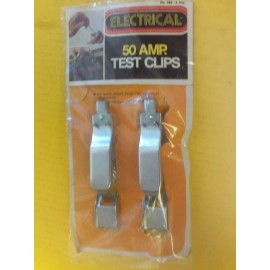 HOLLYWOOD ACCESSORIES 2 Vintage Hollywood Accessories Steel Zinc Plated Test Clips 50amp 4 1/2" Long