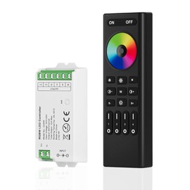SEZO 2.4G RF RGBW LED Controller Kit C04RF Controller and RC03RFB 4-Zone Wireless Remote Control Group Control Multiple Colour Modes for 5050 FCOB RGBW LED Strip DC5-24V