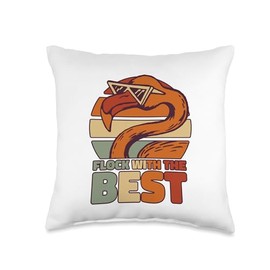 Big Pink Flamingo Pants Stuffed Animal Plush Gifts Flock with The Best American Lesser Phoenicopterus Flamingo Throw Pillow, 16x16, Multicolor