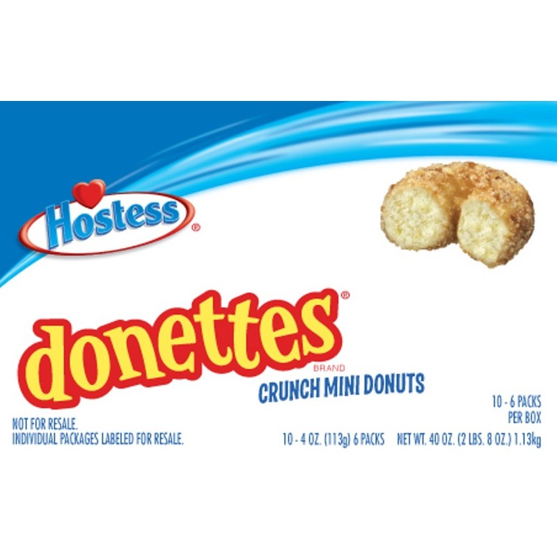 Hostess Donettes Mini Donuts, Crunch, 4 Ounce, 10 Count