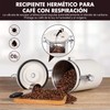 LUMOKU Tarro de Café en Grano, 1.8 L con Válvula
