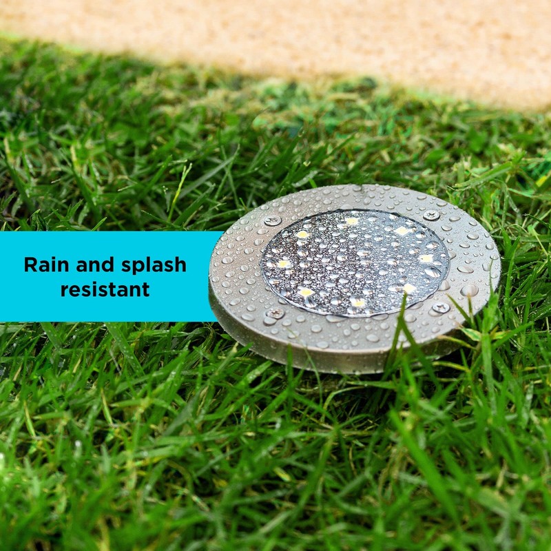 BLACK+DECKER Solar-Powered Outdoor Disk Light - 8 Pack (BDSLDK8P)