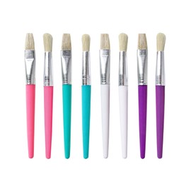 JUKOTA Pack of 8 Brushes for Children, Painting Brushes for Toddlers, Large Thick Brushes, Flat and Round Preschool Brushes for Washable Paint, Acrylic Paint, Children, Students, Beginners