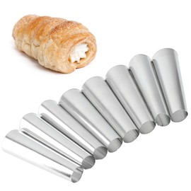 KADAX Foam Roll Mould Set, Round Baking Moulds for Making Cream Rolls, Traditional Baking Accessories for Cream Tubes, Iridescent Curl Mould Set (Set 8 x 9 cm)