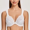 MELENECA Women's Bra Front Closure Large Sizes with Underwire Lace