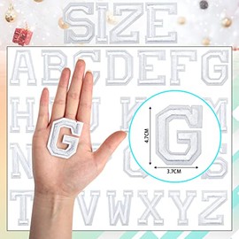 Iron On Letters, 52 Pcs Letter Patches with Ironed Adhesive, Decorate Iron on Letter Patches, Alphabet Embroidered Patch A-Z for T-Shirts, Jeans, Jackets, Socks, Bags, DIY Accessories etc (White)‚Ä¶