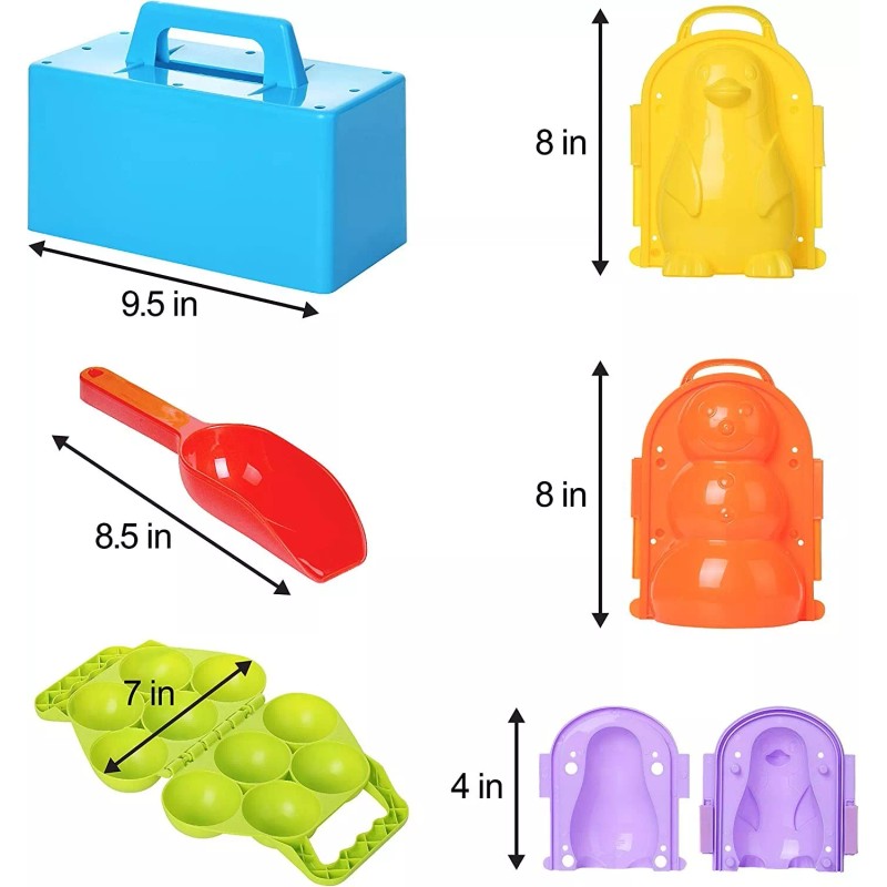Dazmers 6 PC Snowball Maker Tools, Snowman, Penguin And Snow