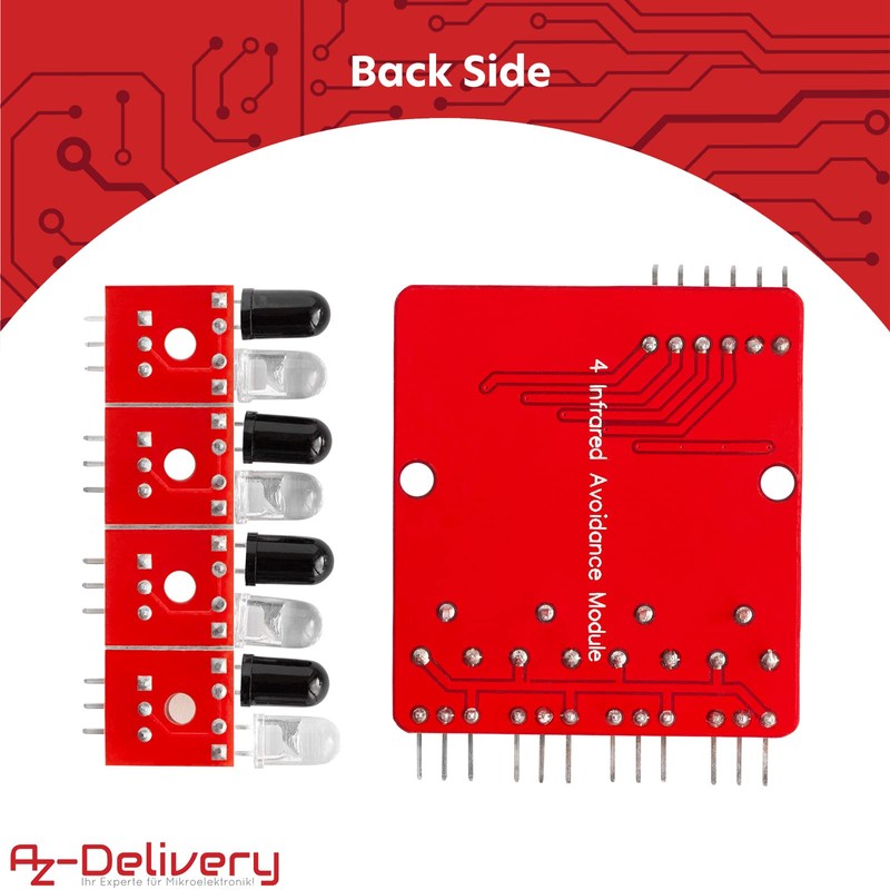 AZDelivery 3 x 4 Channel Infrared Obstacle Sensor with Digital