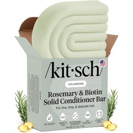 Acondicionador natural para cabello con romero y biotina, orgánico, vegano, voluminizador, hidratante y limpiador para cabello rizado o liso, sin plástico, parabenos ni sulfatos, ecológico, 2,7 oz