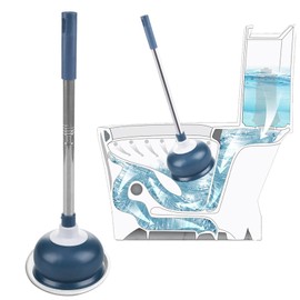 AUMUA Plunger Toilet Unblocker, Unblocking Machine for Bathroom/Sink/Bath, Drain Clog Remover Tool - Strong Suction, Blue