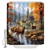 UPUMKSK Fall Deer Cabin Shower Curtain, 70x70 Inch
