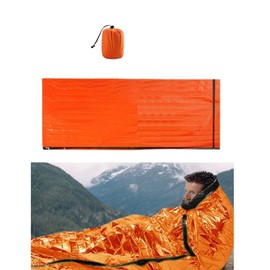 TopHomer Survival Sleeping Bag, Emergency Bivvy Bag Emergency Rescue Blanket Reusable for Camping Backpacking Hiking Festivals Outdoor Activities 1PCS Orange