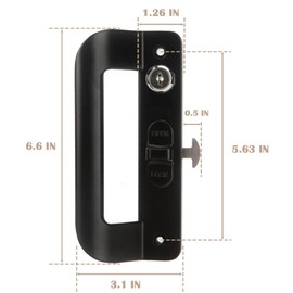 BTAMUD Sliding Door Handle Set 5-5/8 Inch Hole spacing, Full Replacement Patio Sliding Door Handle Set with Mortise Lock & Key, Front and Back Side Replacement Handle Lock Set -Black