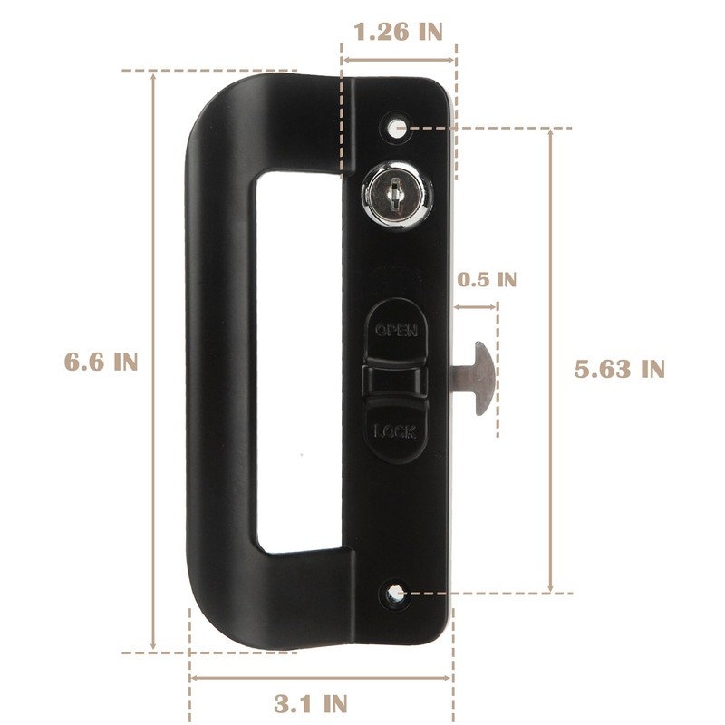 BTAMUD Sliding Door Handle Set 5-5/8 Inch Hole spacing, Full