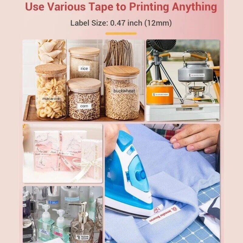 Phomemo P12 Wireless Label Printer Pink ColorBluetooth