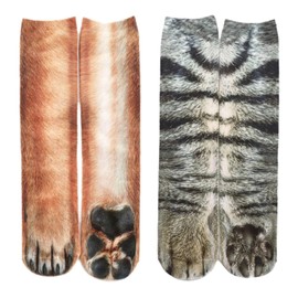 2 Pairs Of 3D Animal Paw Socks, Fun Gifts For Women, Novelty Gifts, Paw Socks, Dog Gifts For Men, Gifts For Dog Lovers