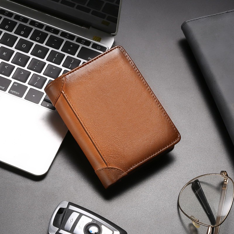 SENDEFN Men's Wallets RFID Blocking Bifold Genuine Leather Wallets for