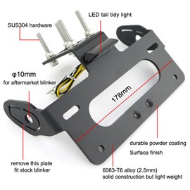 Mantt for Fender Eliminator Fit for 2024 YZF R6 2023 2022 2021 2020 2019-2006, Tail Tidy With LED License Plate Light, Compatible with OEM/Stock & Aftermarket Blinkers