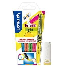 Pilot 4136S6 Highlighter, FriXion Light, 6 Pieces, with Eraser