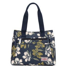 YYW Tragetasche für Damen, wasserdichte Nylon-Tragetasche mit Reißverschluss, leicht, mehrere Taschen, Schultertasche, lässige Hobo-Tasche für Arbeit, Reisen, dunkelblau, One Size