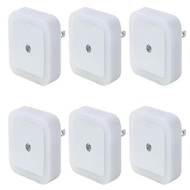 BOYSUYUC LED Night Light Upgrade,[6 Pack] Plug-in,Super Smart Dusk to Dawn Sensor, Cool White,Night Lights Suitable BedroomHallway,Kids,Garage,Compact Nightlight