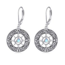 ONEFINITY AA Sobriety Earrings Sterling Silver Compass Alcoholics Anonymous Recovery Symbol Earrings Compass Alcoholics Anonymous Jewellery Gifts for Women