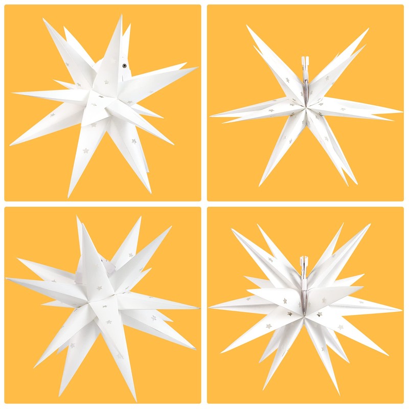JOINTWIN 14'' Moravian Star Led 18 Point White 3D Star