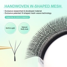 NAGARAKU ww Eyelash Extensions Supplies Double 3D Lash 0.07mm D curl 15mm Premade Fans 6D Russian Volume Faux Mink Matte 12 rows Cluster pre Fanned Wispies Crisscross Eye Lashes