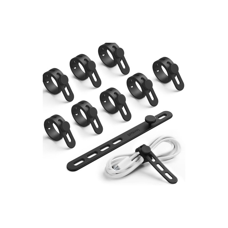 Lamicall Organizador de Cables 10 Piezas - Reutilizable Lavable Silicona