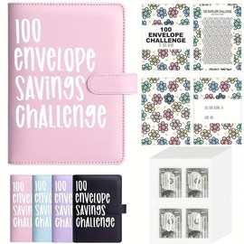 100 Envelope Saving Challenged Binder, Budget Binder, Money Saving Challenge Book, Saving Challenge Notebook, Money Organizer, Budget Planner Book for Budgeting,Birthday Gifts:_Purple