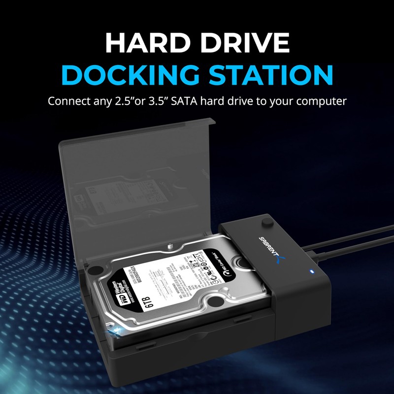SABRENT USB 3.0 to SATA External Hard Drive Lay-Flat Docking