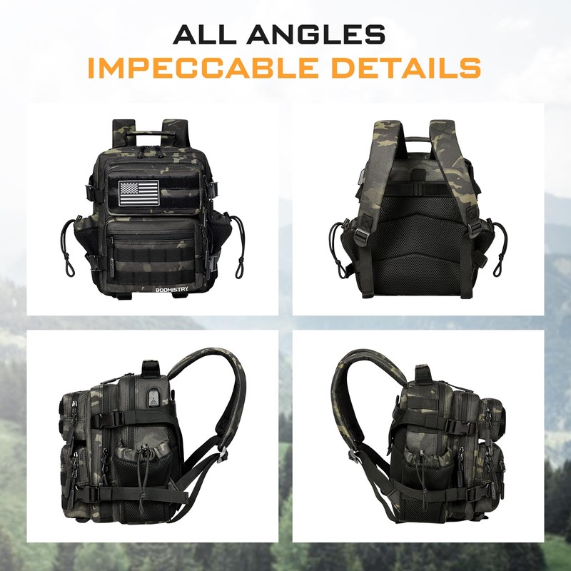 Boomistry 15L Mini Tactical Backpack Small Tactical Backpack for Men