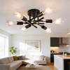 Phaosio 6-Light Semi Flush Mount Ceiling Light Fixture, Modern Black