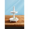 Mud Pie White Small Tiered Server, 12" x 8" dia