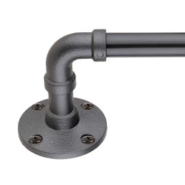 Decopolitan 5/8" Pipe Wrap Around Curtain Rod Set, 28 to 48 Inches, Vintage Bronze