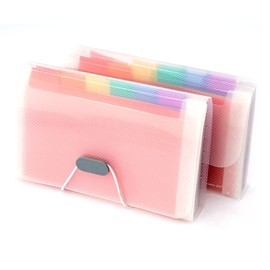 Accordion File Folder with 13 Compartments, Portable, Expandable, Accordion Plastic Folders, A6, Expanding Folder, Sorting Folder, Colorful File Folder, Rainbow File Folder