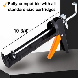 ADAK - Professional Caulking Gun, 10:1 Thrust Ratio, Caulking Gun No Drip, Hand Tool for Silicone & Sealant Application, Smooth Pressure Caulk Gun, Dripless Caulking Gun Tool