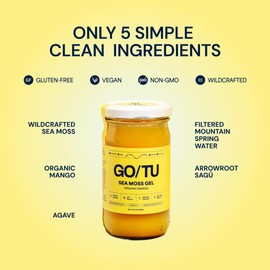 GO/TU Sea Moss Gel – 8oz Mango | Pure, Shelf-Stable Superfood | Nature’s Multivitamin