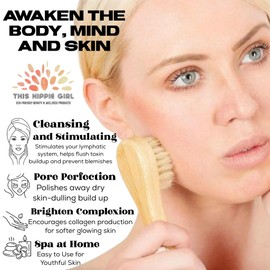 This Hippie Girl Facial Dry Brush, Dry Facial Brush, Facial Exfoliating Brush, Scrubber Natural Bristle for Face Massage, Face Circulation, Face Exfoliator, Facecare Tool