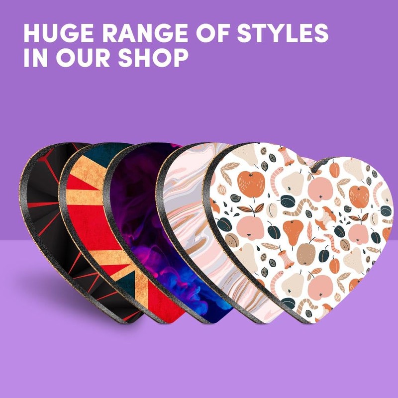 2 x Heart Coasters - Organic Waste Pattern Earth Science