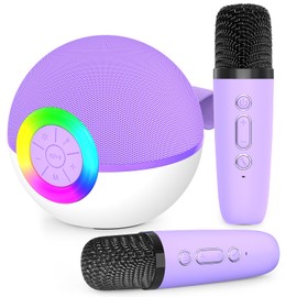 Karaoke Machine for Kids, Karaoke Gifts for Girls Boys Ages 4, 5, 6, 7, 8, 9, 10, 12+ Years Old Birthday Party, 4-12 Years Old Christmas Toys Gift (Purple, 2 Mics)