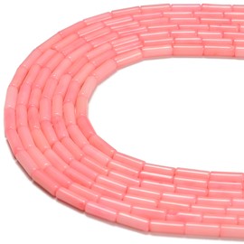 JM Design Pink Bamboo Coral Tube Beads Size 3x9mm 15.5'' Strand for Jewelry Making