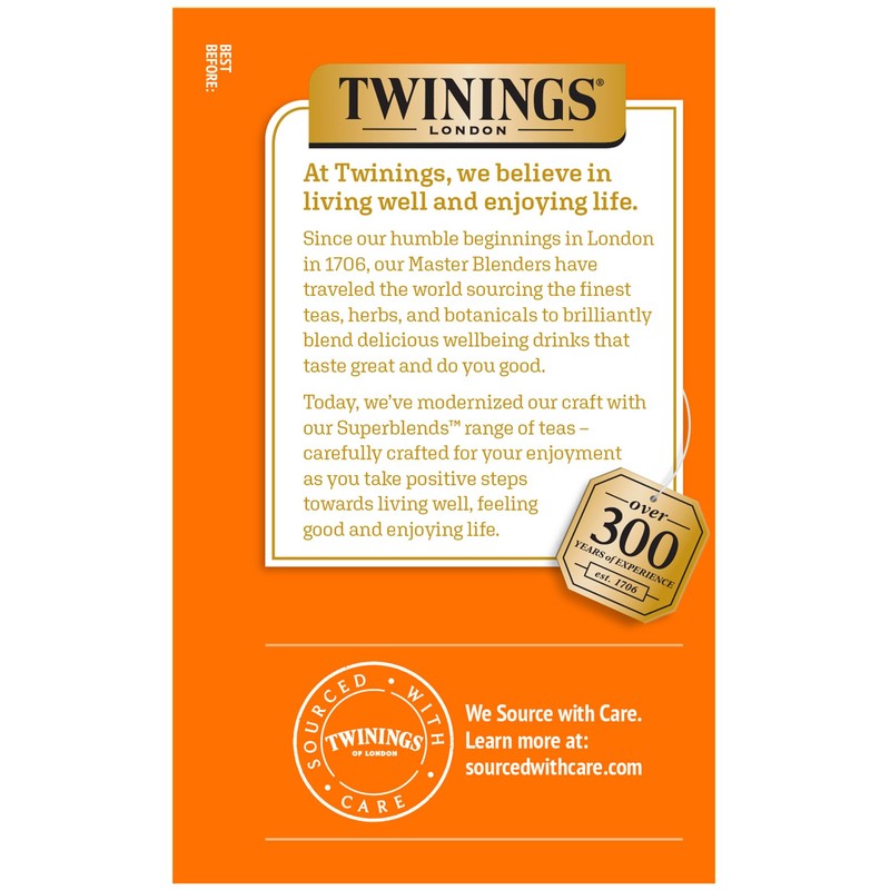 Twinings Superblends Immune Support+ Zinc Blackberry Flavoured Hibiscus, Elderberry Herbal,