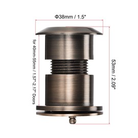 uxcell Brass Door Viewer Peephole 220-degree with Rotating Cover for 1-3/5 to 2-1/6 Inch Doors, Antique Brass Finish