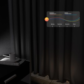 hoeflife Room Divider Curtains Blackout Floor to Ceiling Curtain with Hook Wall Mount Sliding Door Curtains Ceiling Mount Extra Wide Curtain Wall Divider for Room Separation (Black, W100 x H108 Inch)