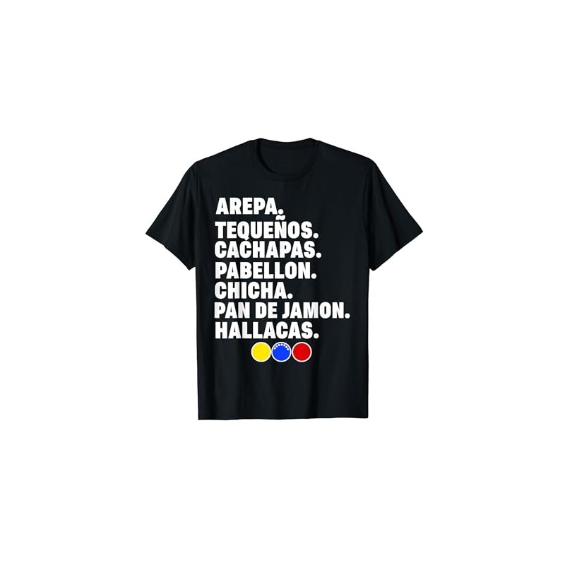 Venezuela Essen Arepa Pabellon Cachapas Pabellon Chicha T-Shirt, black