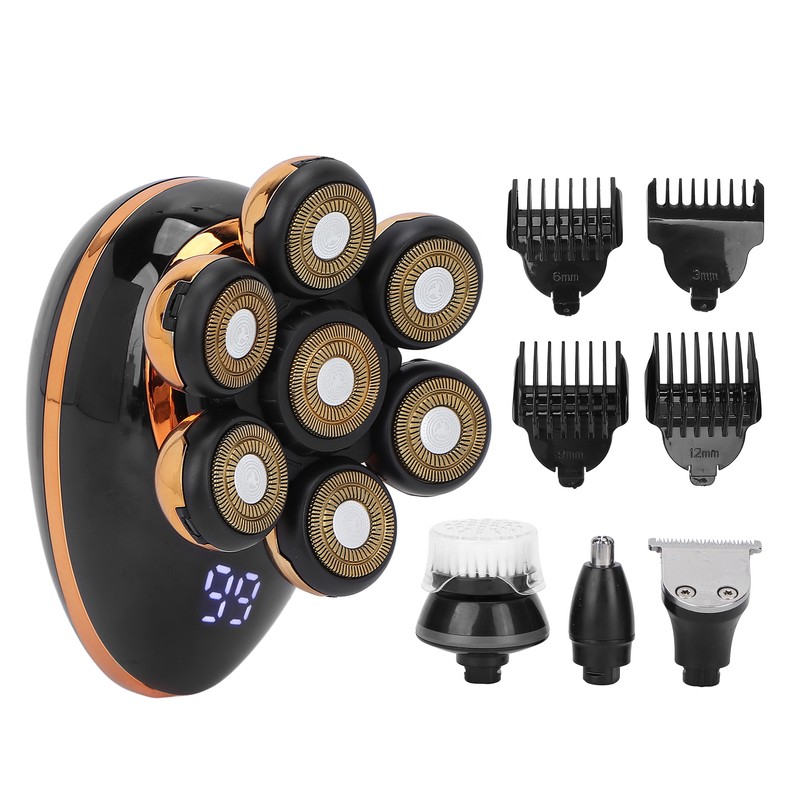 5 in 1 Electric Head Shaver IPX7 Waterproof Intelligent Floating