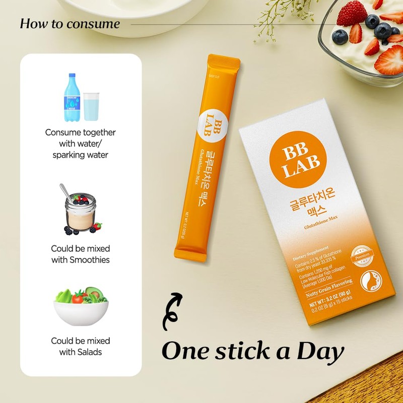 BB LAB Glutathione Max Powder Stick Supplement, Korea Glutathione, Low