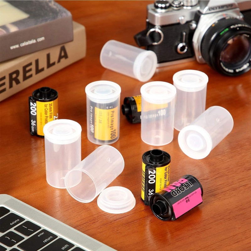 35mm Caliber Plastic Film Canisters -20pc (Clear)