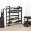 SONGMICS 5-Tier Metal Shoe Rack Adjustable to Flat or Slant